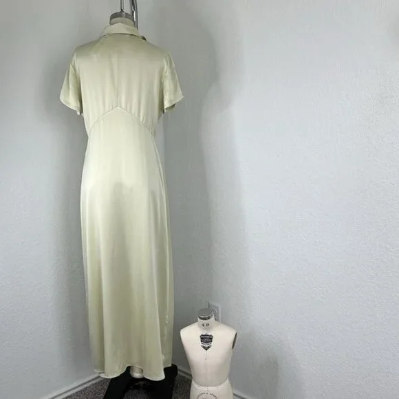 J Crew X Eveliina Vintage Limited Edition Helmi Silk Button Mint Dress - Picture 10 of 15